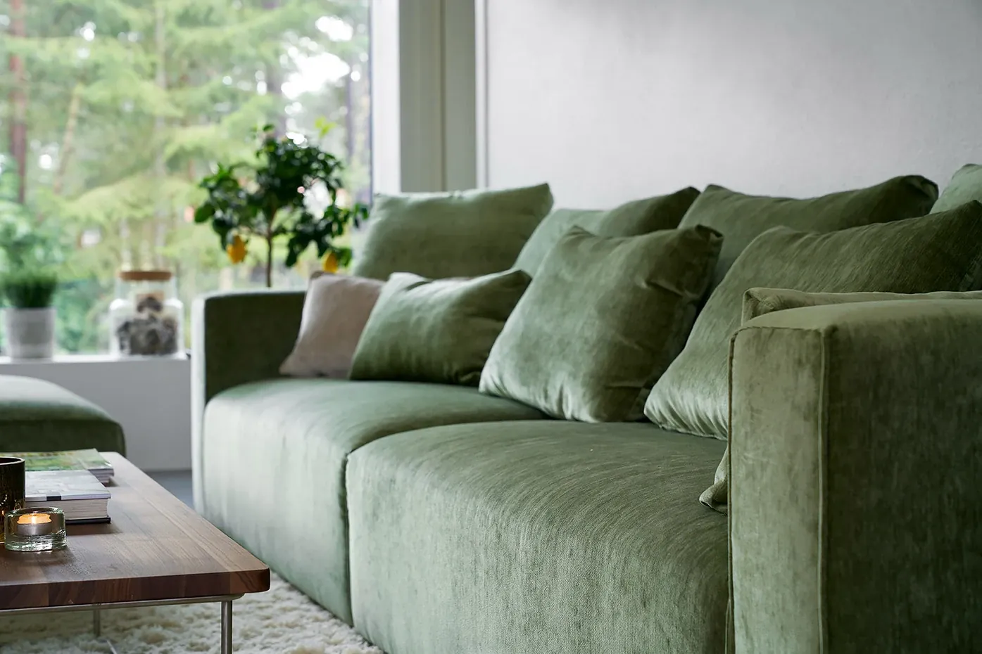 Detail van SITS Liam rugkussens in een interieur